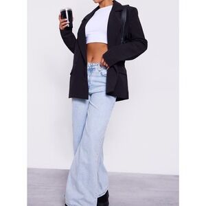 Commense Black‎ Blazer Oversized Boyfriend Style Career Jacket Size S
